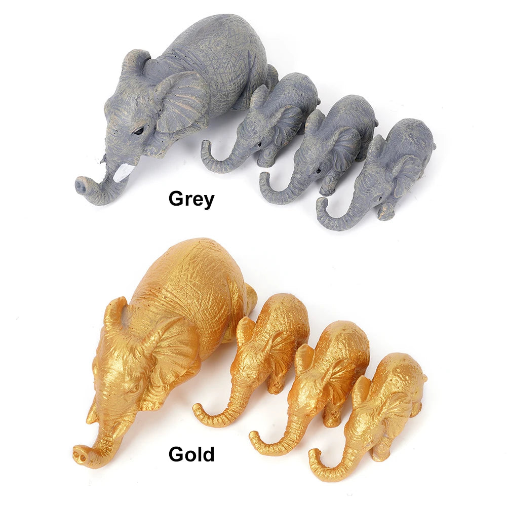 Elephant Ornament Resin Elephant 4 Items/set