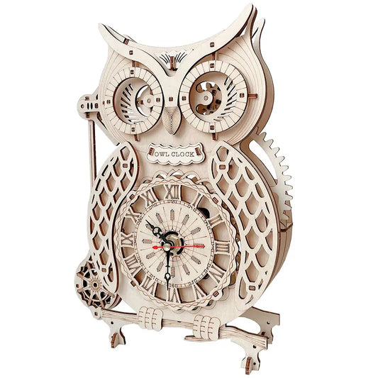 Owl Clock Wooden 3D