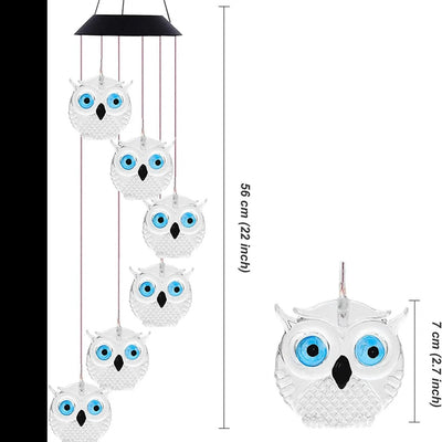 Owl Chimes Wind Hanging Solar Light