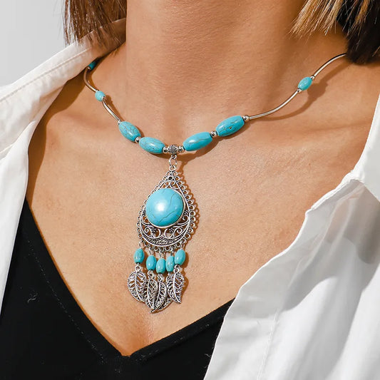 Native Turquoise Tassel Necklaces