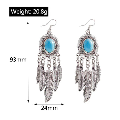 Native Turquoise Tassel Earrings