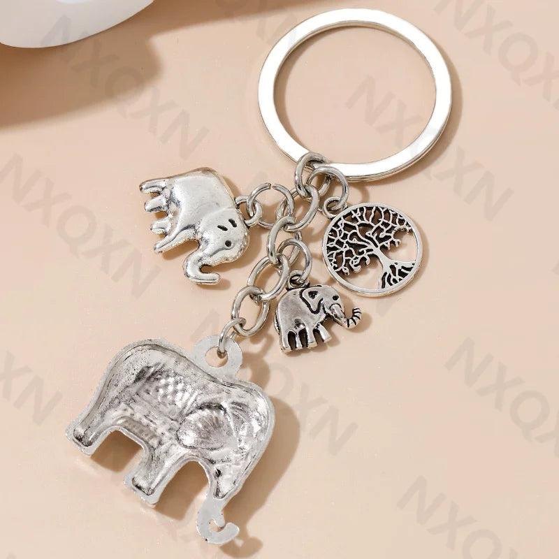 Elephant Tree Classic Keychain Key Ring