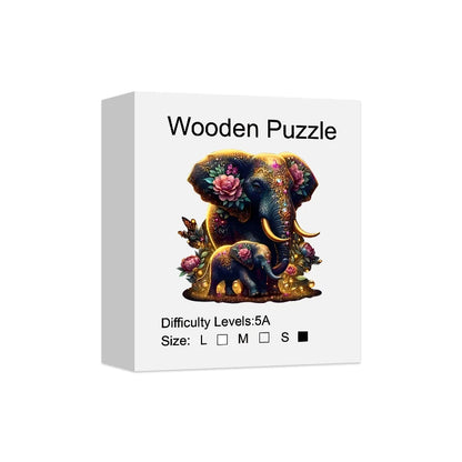 Elephant Wooden Puzzle Unique Shaped Pieces