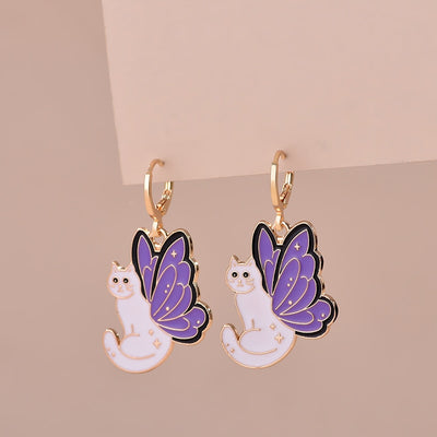 Cute Enamel Cat Earrings