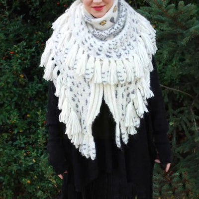 Owl Scarf Knit Winter Feather