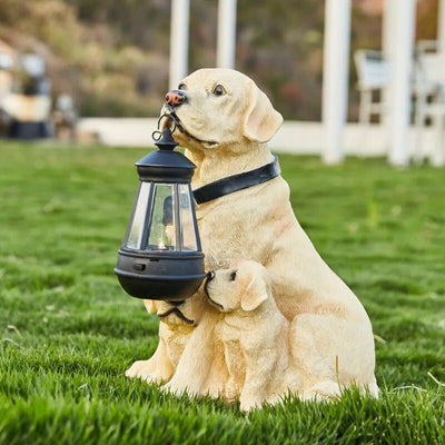 Dog Statue Solar Garden Light Resin