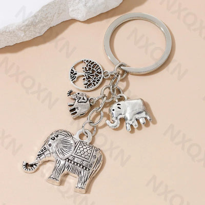Elephant Tree Classic Keychain Key Ring