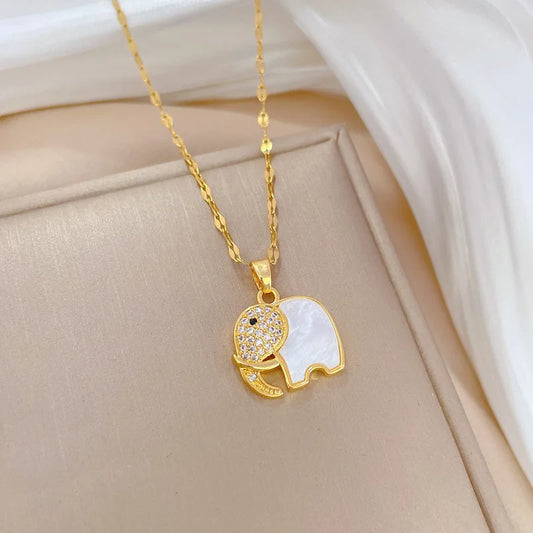 Elephant Pendant Necklace 316L Stainless Steel