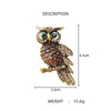 Owl Brooches Rhinestone Studded Blue Purple