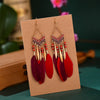 Native Feather Earrings Dangle Beaded