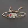 Elephant Pattern Adjustable Rope Beads Bracelets