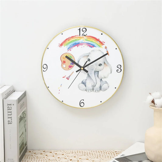 Elephant Clock Wall Rainbow Painter