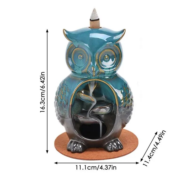 Owl Ceramic Incense Burner Holder