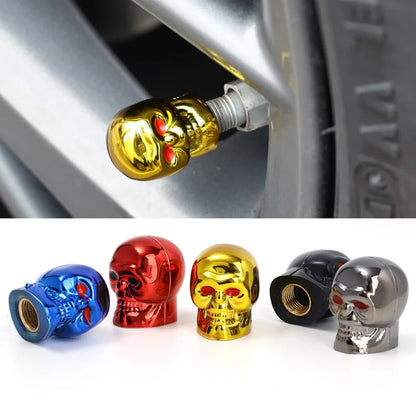 Skull Tire Valve Stem Cap Wheel Tyre Valve Rust Proof