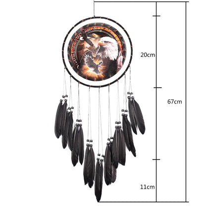 Native Dreamcatcher Eagle Oil Painting Wind Chimes