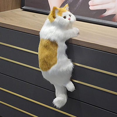 Realistic Furry Hanging Cat Cute Figurines