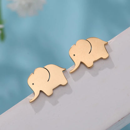 Elephant Ear Studs Stainless Steel Animal Earring