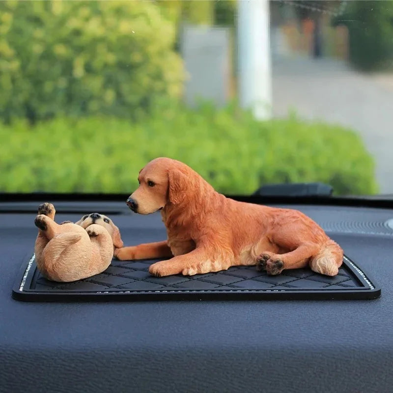 Dog Golden Retriever Car Ornaments Resin