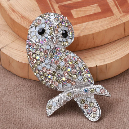 Owl Rhinestone Brooches