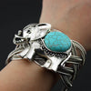 Elephant Cuff Bangle Bracelets Natural Stone Turquoise