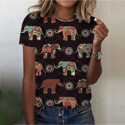 Elephant Watercolor 3D Print T-Shirts