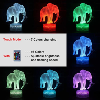 Elephant Pattern Led Lamp Night Light