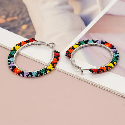 Native Hoop Beaded Earrings