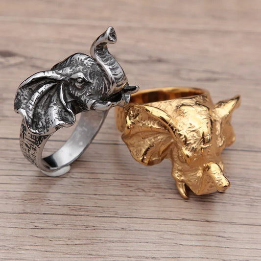 Elephant Ring Gold Plated