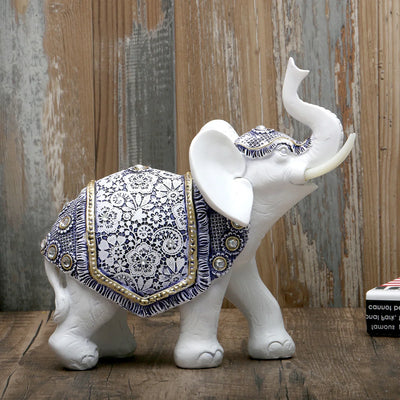 Elephant Statue Ornament Blue And White Porcelain