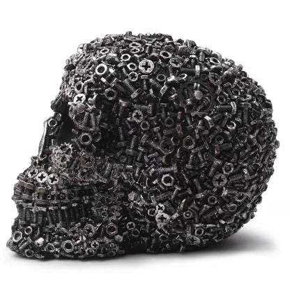 Resin Screw Gear Mechanical Style Skull Decorative