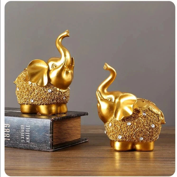 Elephant Gold Color Statue Decorate