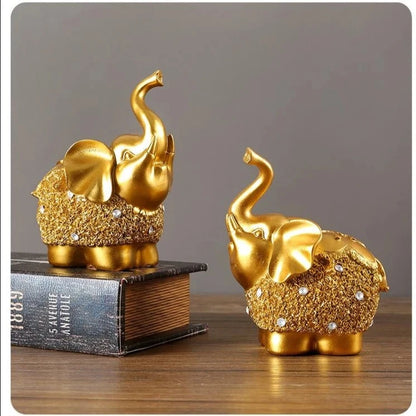 Elephant Gold Color Statue Decorate