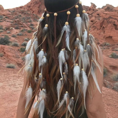 Native Colored Feather Headdress Bohemian