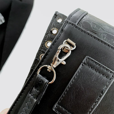 Skull Bag PU Leather Black Crossbody