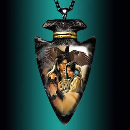 Native Tribal Couple Pendant Necklace