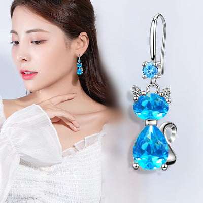 Crystal Cat Earrings