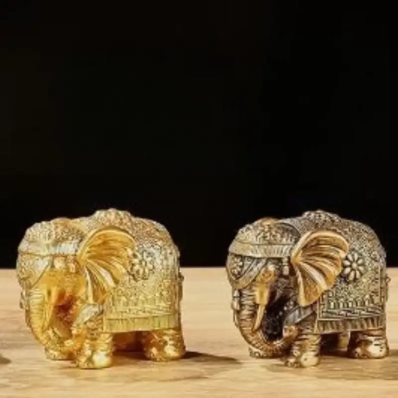 Elephant Statue Ornament Gold Color