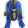 Owl Pendant Scarf Fringed