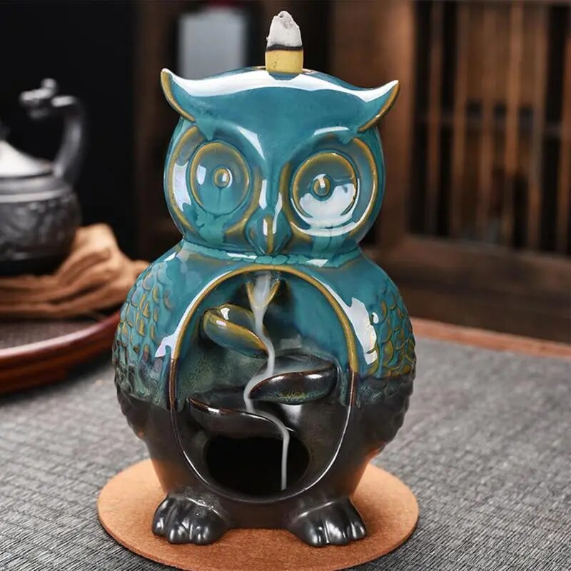 Owl Ceramic Incense Burner Holder