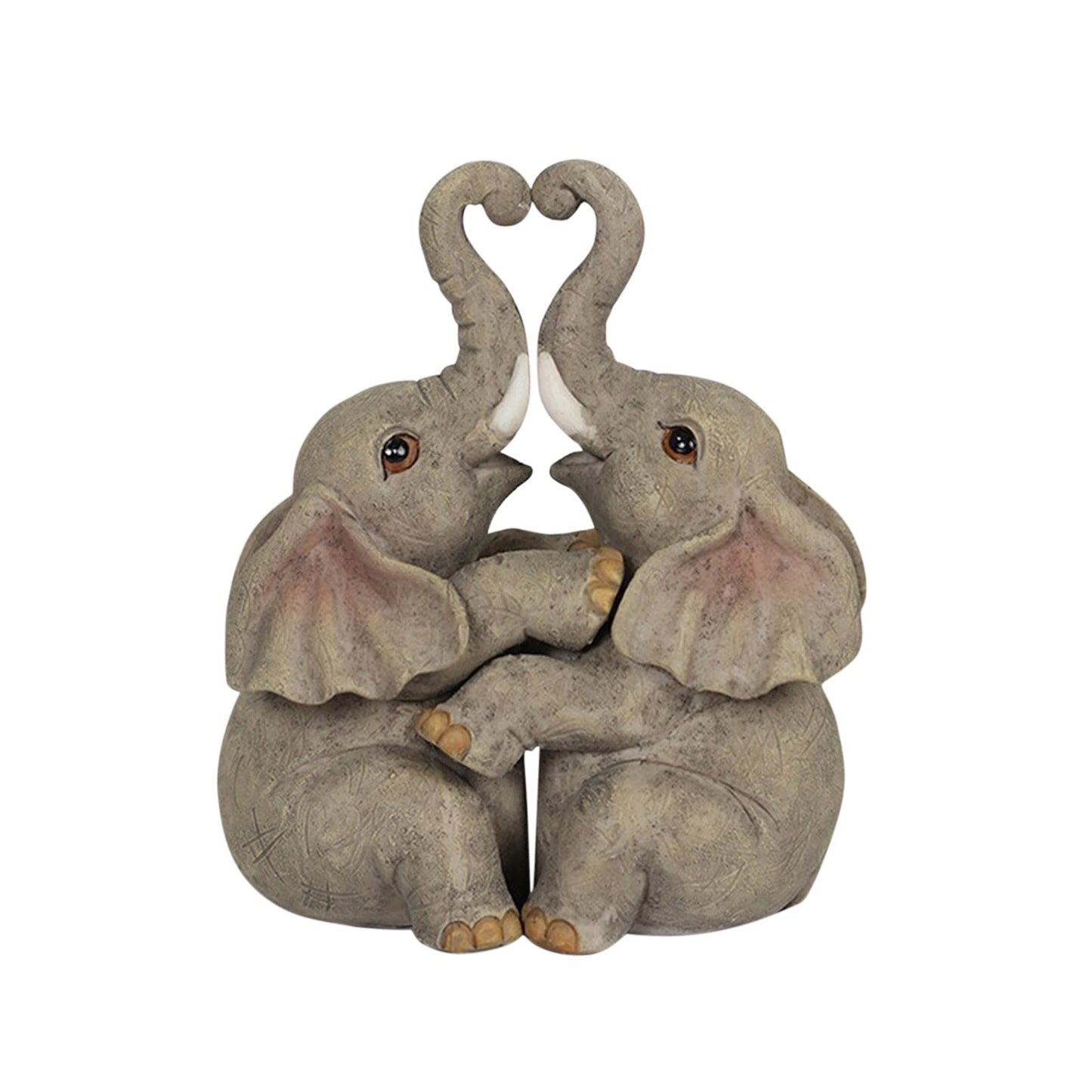 Elephant Couple Love Hugging Statue Resin Crafts Cuddling Figurine