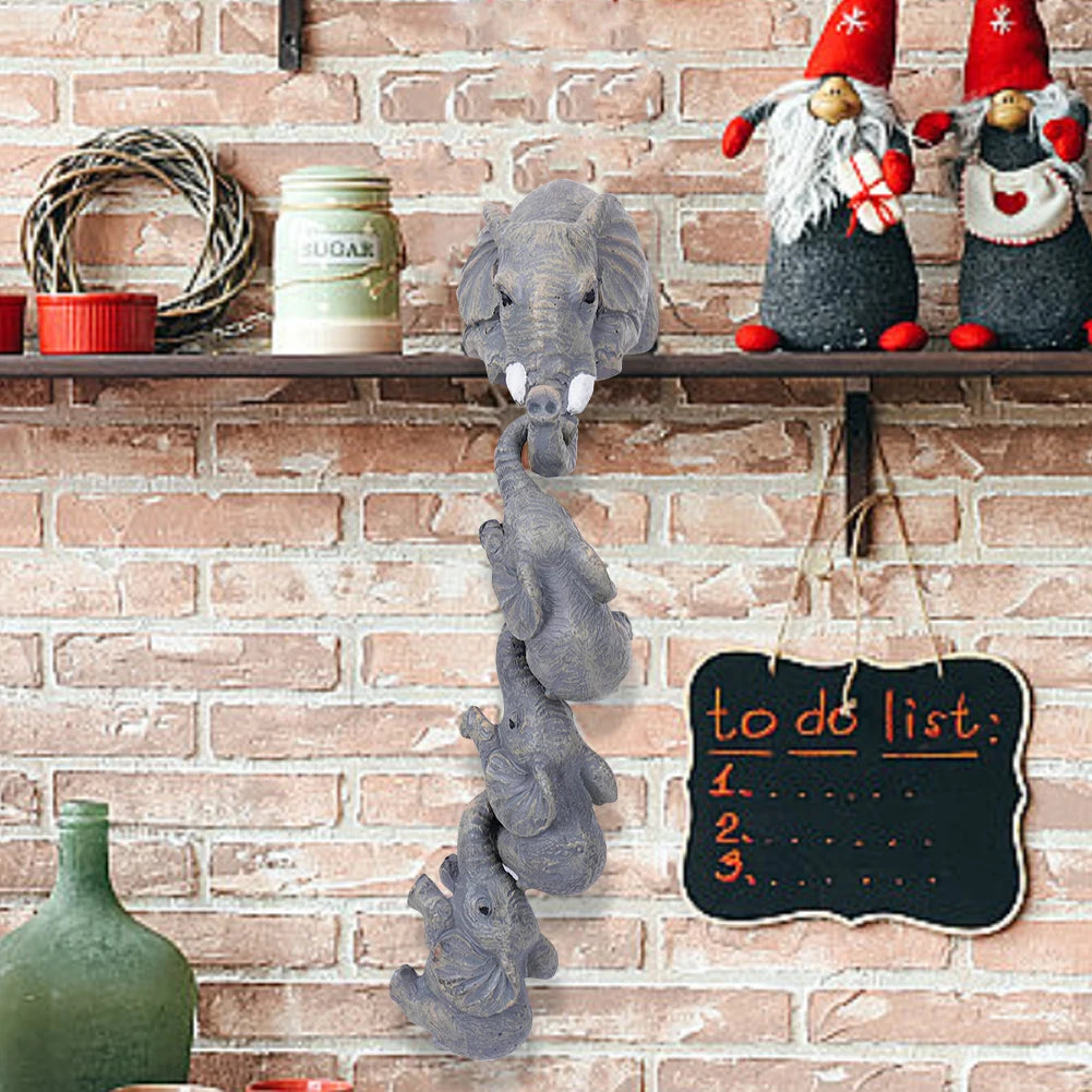 Elephant Ornament Resin Elephant 4 Items/set