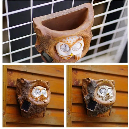 Owl Wall Hanging Flower Pot Solar Light Waterproof