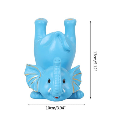 Cute Elephant Figurines Glasses Holder Resin