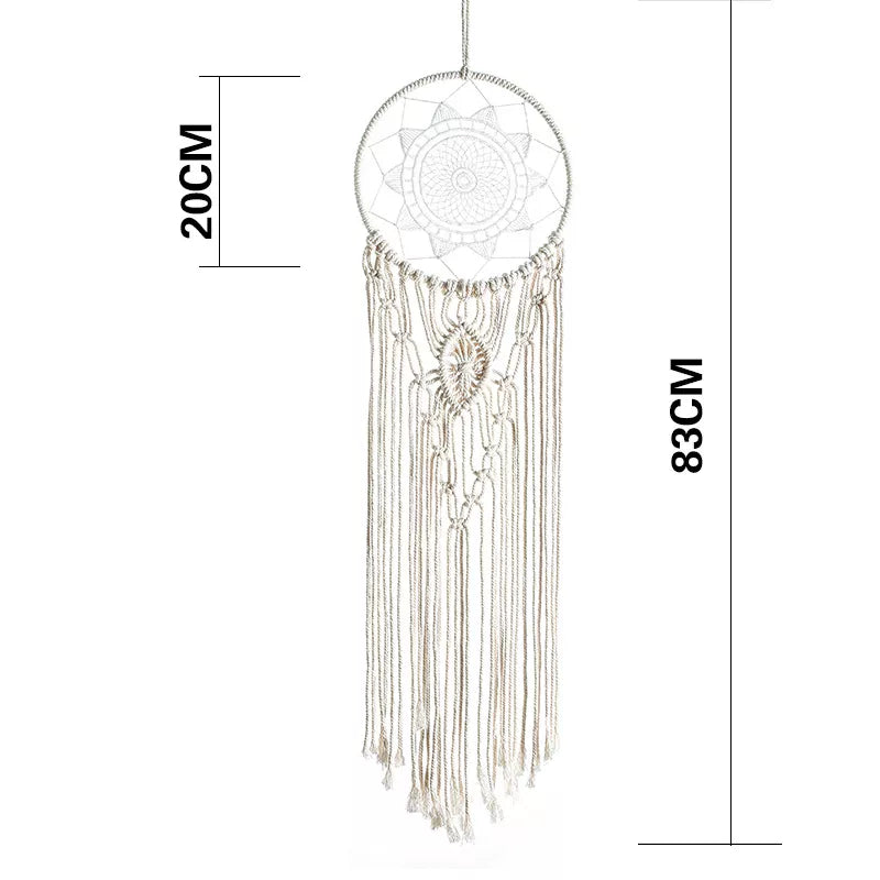 Native Macrame Dream Catcher With Leaf Wall Hanging