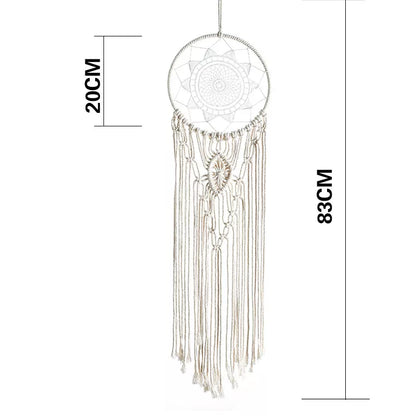 Native Macrame Dream Catcher With Leaf Wall Hanging