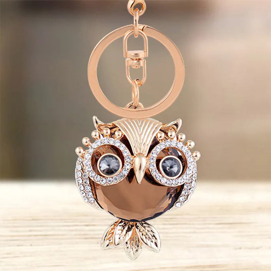 Owl Crystal Keychain