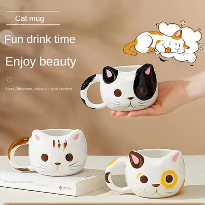 Cat Shaped Mug Cups of Coffee