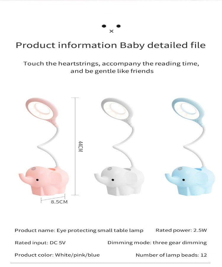 Cute Elephant LED Table Lamp USB Powered