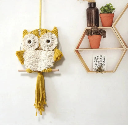 Owl Dream Catchers Macrame Tapestry Wall Hanging Tassels