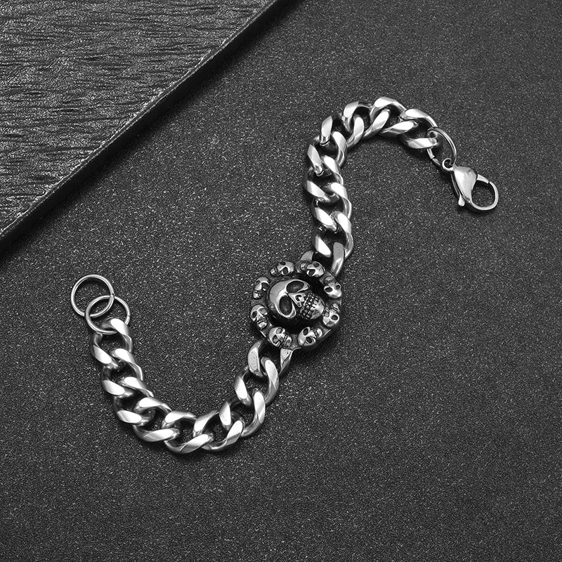 Skull Ghost Head Bracelet Retro Stainless Steel